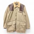 L★古着 長袖 ハンティング ジャケット メンズ 70年代 70s 襟コーデュロイ レザー使用 USA製 タロン ベージュ他 25dec17