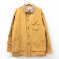 XL★古着 バナナリパブリック 長袖 ハンティング ジャケット メンズ 90年代 90s 襟レザー コットン 茶系 内側フランネル【spe】 25dec17
