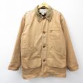 XL★古着 エルエルビーン 長袖 ハンティング ジャケット メンズ 00年代 00s 襟コーデュロイ ダック地 大きいサイズ コットン 茶他 内側ウール 26jan19