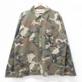 XL★古着 長袖 ハンティング ジャケット メンズ 00年代 00s ウッドランドカモ 大きいサイズ コットン 茶他 迷彩 26jan20