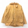 XL★古着 長袖 ビンテージ ハンティング ジャケット パーカー メンズ 60年代 60s ダック地 大きいサイズ コットン 茶系 内側フランネル26feb03