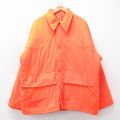 XL★古着 長袖 ハンティング ジャケット メンズ 80年代 80s 大きいサイズ ロング丈 オレンジ 内側キルティング26feb03