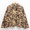 L★古着 長袖 ハンティング ジャケット メンズ 00年代 00s ベージュ 迷彩 26mar11