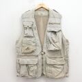 XL★古着 バナナリパブリック ハンティング ベスト メンズ 90年代 90s コットン 薄ベージュ 26apr27