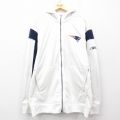 XL★古着 長袖 ジャージ パーカー メンズ 00年代 00s NFL ニューイングランドペイトリオッツ 大きいサイズ 白 ホワイト アメフト スーパーボウル 25mar19 中古 アウター トラックジャケット
