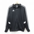 M★古着 アディダス adidas 長袖 ジャージ メンズ ワンポイントロゴ 黒 3本ライン 25dec23