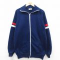 L★古着 長袖 ジャージ メンズ 80年代 80s ラグラン USA製 紺他 25dec23