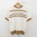 S★古着 半袖 ビンテージ セーター メンズ 70年代 70s アクリル クルーネック 白他 ホワイト 25sep27 中古 トップス