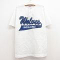 古着 半袖 ビンテージ Tシャツ キッズ ボーイズ 子供服 90年代 90s wolves メッシュ地 ヘンリーネック USA製 白 ホワイト 24feb20