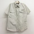 古着 コロンビア COLUMBIA 半袖 フィッシング シャツ キッズ ボーイズ 子供服 00年代 00s コットン 薄ベージュ カーキ 内側メッシュ 24may27