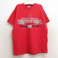 古着 長袖 ビンテージ Tシャツ キッズ ボーイズ 子供服 00年代 00s ネブラスカコーンハスカーズ フットボール コットン クルーネック 赤 レッド 24may29