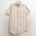 【50%OFF】古着 JCペニー ザフォックス THE FOX 半袖 シャツ キッズ ボーイズ 子供服 80年代 80s ボタンダウン USA製 薄ピンク他 チェック 24jun15