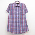 古着 半袖 シャツ キッズ ボーイズ 子供服 80年代 80s 薄紺他 ネイビー チェック 24jun17