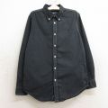 古着 ラルフローレン Ralph Lauren 長袖 ブランド シャツ キッズ ボーイズ 子供服 ワンポイントロゴ コットン ボタンダウン 黒 ブラック 24jul01