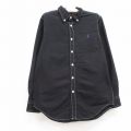 古着 ラルフローレン Ralph Lauren 長袖 ブランド シャツ キッズ ボーイズ 子供服 ワンポイントロゴ オックスフォード コットン ボタンダウン 黒 ブラック 24jul04
