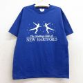 古着 ジャージーズ 半袖 ビンテージ Tシャツ キッズ ボーイズ 子供服 00年代 00s フィギアスケート クルーネック 青 ブルー 24aug19