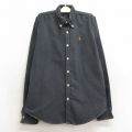 古着 ラルフローレン Ralph Lauren 長袖 ブランド シャツ キッズ ボーイズ 子供服 90年代 90s ワンポイントロゴ オックスフォード コットン ボタンダウン 濃グレー ストライプ 24aug26