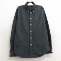 古着 ラルフローレン Ralph Lauren 長袖 ブランド シャツ キッズ ボーイズ 子供服 ワンポイントロゴ オックスフォード コットン ボタンダウン 濃グレー 24aug31