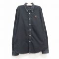 古着 ラルフローレン Ralph Lauren スポーツ 長袖 ブランド シャツ キッズ ボーイズ 子供服 ワンポイントロゴ オックスフォード コットン ボタンダウン 黒 ブラック 24oct22