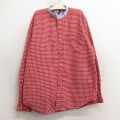 古着 トミーヒルフィガー TOMMY HILFIGER 長袖 ブランド シャツ キッズ ボーイズ 子供服 90年代 90s ワンポイントロゴ コットン ノーカラー 赤他 レッド チェック 24nov06