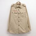 古着 長袖 ボーイスカウト シャツ キッズ ボーイズ 子供服 90年代 90s ベージュ カーキ 24nov26