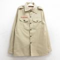 古着 長袖 ボーイスカウト シャツ キッズ ボーイズ 子供服 90年代 90s USA製 ベージュ カーキ 25mar03
