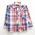 古着 JCペニー 長袖 シャツ キッズ ボーイズ 子供服 80年代 80s 紺他 ネイビー チェック 25apr10