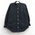 古着 ラルフローレン Ralph Lauren 長袖 ブランド シャツ キッズ ボーイズ 子供服 90年代 90s ワンポイントロゴ オックスフォード コットン ボタンダウン 黒 ブラック 25may07