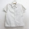 古着 半袖 ガールスカウト シャツ キッズ ガールズ 子ども服 80年代 80s USA製 白他 ホワイト ストライプ 25jun02