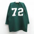 古着 7分袖 ビンテージ フットボール Tシャツ キッズ ボーイズ 子ども服 80年代 80s 72 クルーネック 緑 グリーン 25jun02