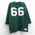 古着 ウィルソン 7分袖 ビンテージ フットボール Tシャツ キッズ ボーイズ 子ども服 80年代 80s 66 クルーネック USA製 緑 グリーン 25jun02