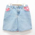 古着 ショート パンツ ショーツ キッズ ボーイズ 子供服 90年代 90s 花柄 コットン 薄紺 ネイビー デニム他 25jun03