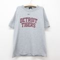 古着 ナイキ NIKE 半袖 ビンテージ Tシャツ キッズ ボーイズ 子供服 00年代 00s MLB デトロイトタイガース クルーネック グレー 霜降り メジャーリーグ ベースボール 野球 25jun14