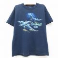 古着 半袖 ビンテージ Tシャツ キッズ ボーイズ 子供服 90年代 90s イルカ 魚 クルーネック USA製 紺 ネイビー 25jun14