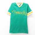 古着 半袖 ビンテージ Tシャツ キッズ ボーイズ 子供服 80年代 80s Cormacks 10 ラグラン Vネック 緑系 グリーン 25jun14