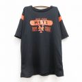 古着 半袖 ビンテージ Tシャツ キッズ ボーイズ 子供服 00年代 00s MLB ニューヨークメッツ メッシュ地 クルーネック 黒 ブラック メジャーリーグ ベースボール 野球 25jul24
