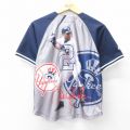 古着 マジェスティック 半袖 シャツ キッズ ボーイズ 子供服 00年代 00s MLB ニューヨークヤンキース デレクジーター 2 ラグラン 紺 ネイビー メジャーリーグ ベースボール 野球 25aug04