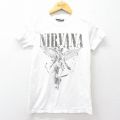 古着 半袖 ロック バンド Tシャツ キッズ ボーイズ 子供服 ニルバーナ ニルヴァーナ インユーテロ コットン クルーネック 白 ホワイト 【spe】 25aug04