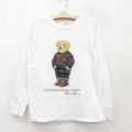 古着 ラルフローレン Ralph Lauren 長袖 ブランド Tシャツ キッズ ボーイズ 子供服 ポロベア コットン クルーネック 白 ホワイト 【spe】 25aug06