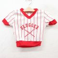 古着 半袖 ビンテージ Tシャツ キッズ ボーイズ 子供服 80年代 80s SLUGGER ベースボール Vネック 赤他 レッド ストライプ 25sep02