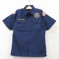 古着 半袖 ボーイスカウト シャツ キッズ ボーイズ 子供服 90年代 90s ワッペン 紺 ネイビー 25sep02