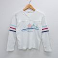 古着 長袖 ビンテージ フットボール Tシャツ キッズ ボーイズ 子供服 80年代 80s パームビーチ Vネック 白 ホワイト 25sep03