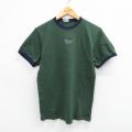古着 半袖 ビンテージ Tシャツ キッズ ボーイズ 子供服 90年代 90s Rainforest CAF? コットン クルーネック USA製 緑 グリーン リンガー 25sep03