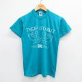 古着 ラッセル 半袖 ビンテージ Tシャツ キッズ ボーイズ 子供服 90年代 90s 鳥 クルーネック USA製 水色 25sep03