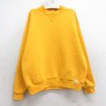 古着 ラッセル 長袖 スウェット キッズ ボーイズ 子供服 00年代 00s 無地 クルーネック 黄色 25dec03