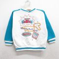 古着 長袖 スウェット キッズ ボーイズ 子供服 80年代 80s レーシングカー ラグラン ツートンカラー クルーネック USA製 白他 25dec03