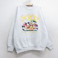 古着 ヘインズ 長袖 スウェット キッズ ボーイズ 子供服 00年代 00s ディズニー ミッキー ミニー ドナルド クルーネック 薄グレー 霜降り 25dec03