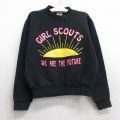 古着 ジャージーズ 長袖 スウェット キッズ ボーイズ 子供服 90年代 90s ガールスカウト クルーネック USA製 黒 25dec03