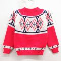古着 JCペニー 長袖 セーター キッズ 子供服 80年代 80s アーガイル アクリル クルーネック 赤他 26jan31