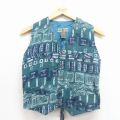古着 ベスト キッズ ボーイズ 子供服 90年代 90s 総柄 シルク 緑他 26feb04